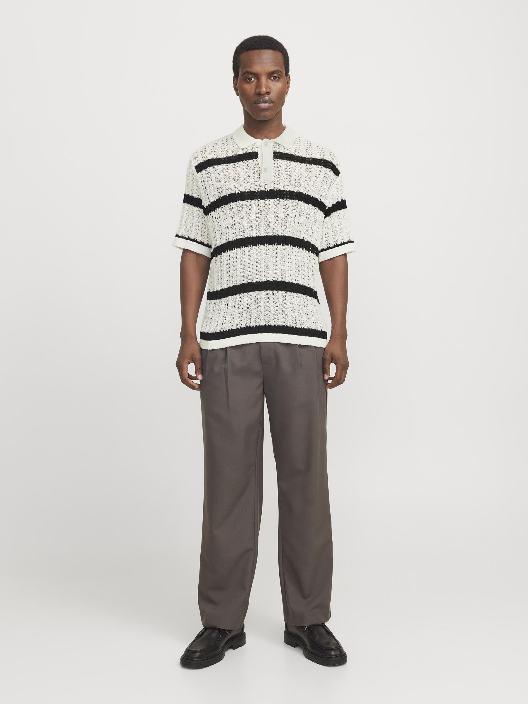 JACK & JONES Męska koszulka polo w paski, cedr, S