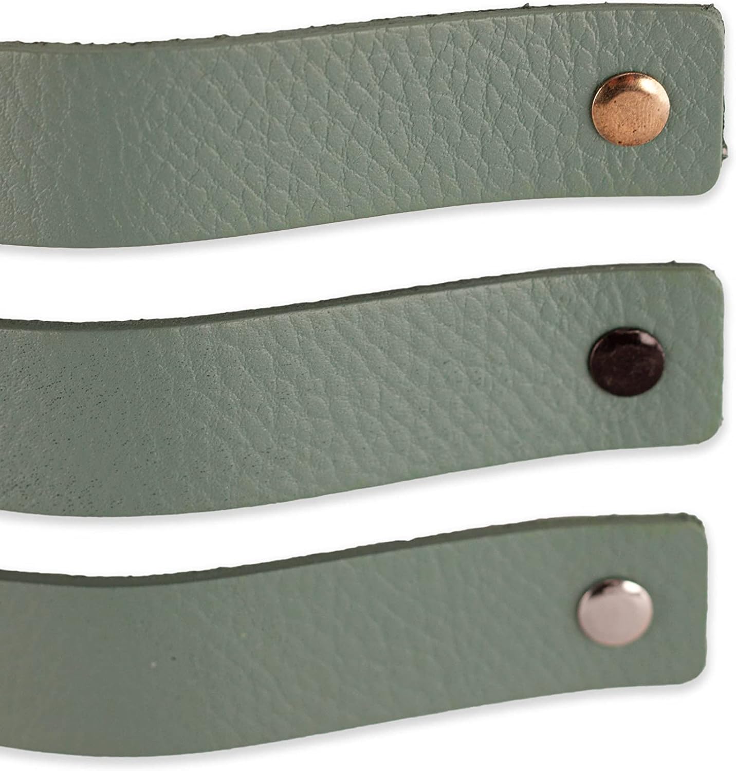 Brute Strength - Leather Drawer Pulls - Pale Green - 12 pcs - 6-1/2 x 1 ’’ - Leather Handle - Leather Dresser Pulls - Cabinet knobs Dresser knobs - Dresser Handles