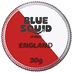 Blue Squid Face Paint Water Based Single Cake Professional Face Paint & Body Paint - Water Activated, Kids Adults Face Painting for Costume, Halloween Makeup, Cosplay - Red & White Face Paint 30g