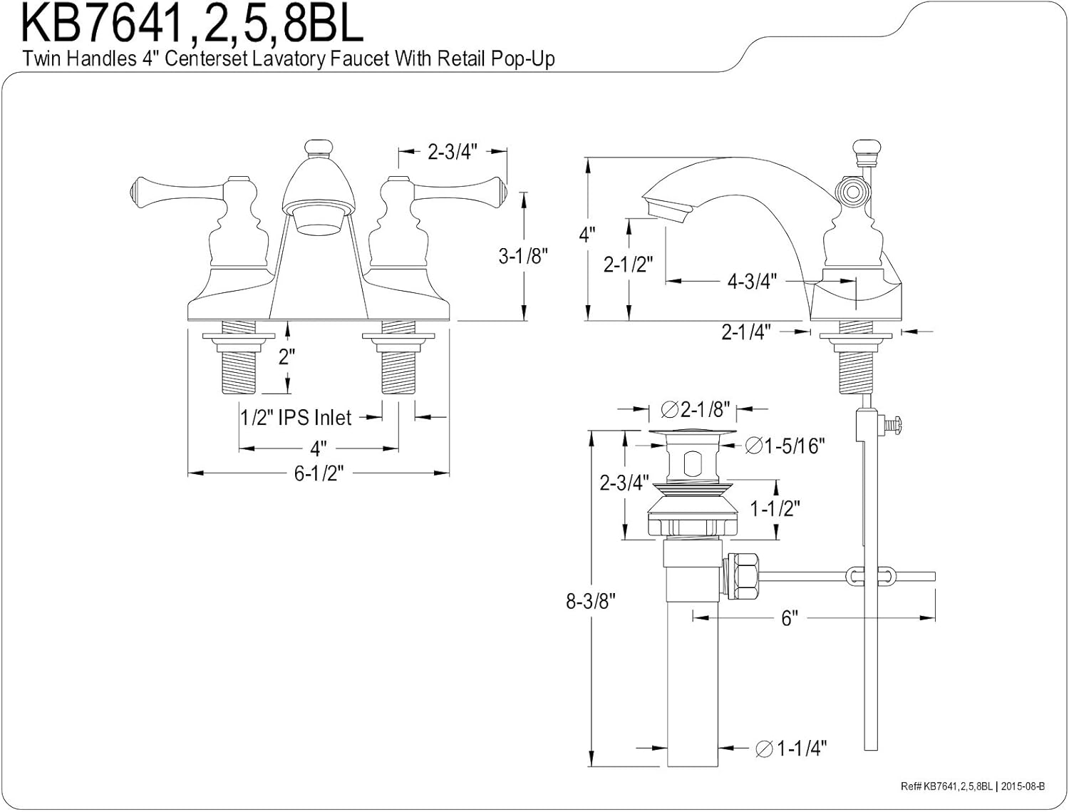 Frее Shірріng Ovеr $50 Kingston Brass KB7645BL English Country 4-Inch Centerset Lavatory Faucet with Buckingham Handle, Oil Rubbed Bronze Tор Rаtеd Kingston Brass KB7645BL English Country 4-Inch Centerset Lavatory Faucet with Buckingham Handle, Oil Rubbed Bronze