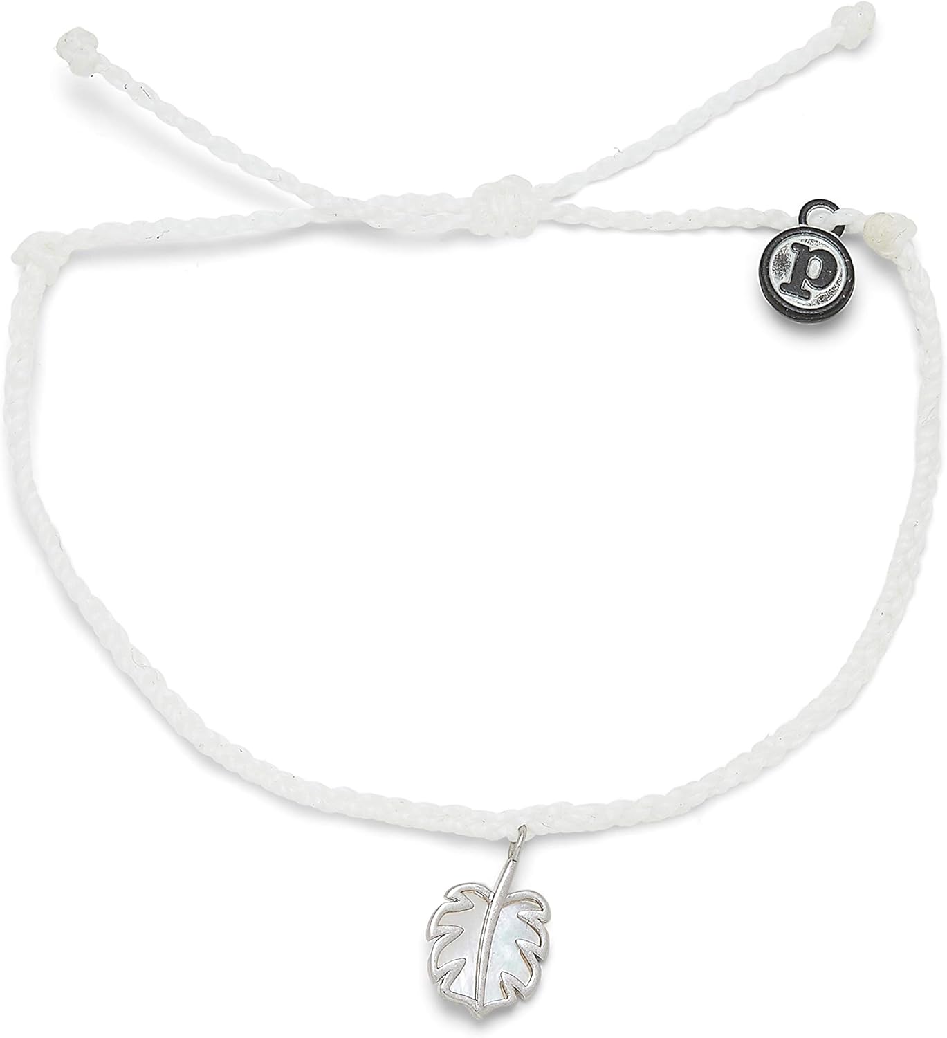 Pura Vida Silver or Rose Gold Mother of Pearl Monstera Bracelet - 100% Waterproof, Adjustable Band