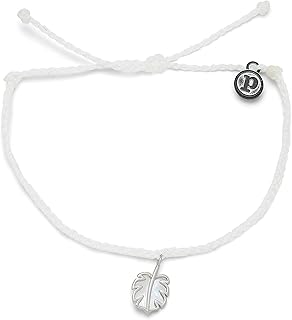 Silver or Rose Gold Mother of Pearl Monstera Bracelet - 100% Waterproof, Adjustable Band