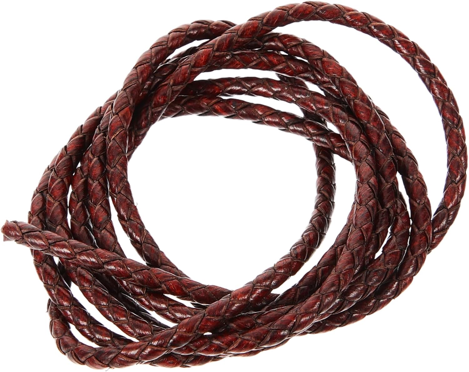 Braided PU Leather Cord for Bracelet Making and Crafts, Coffee