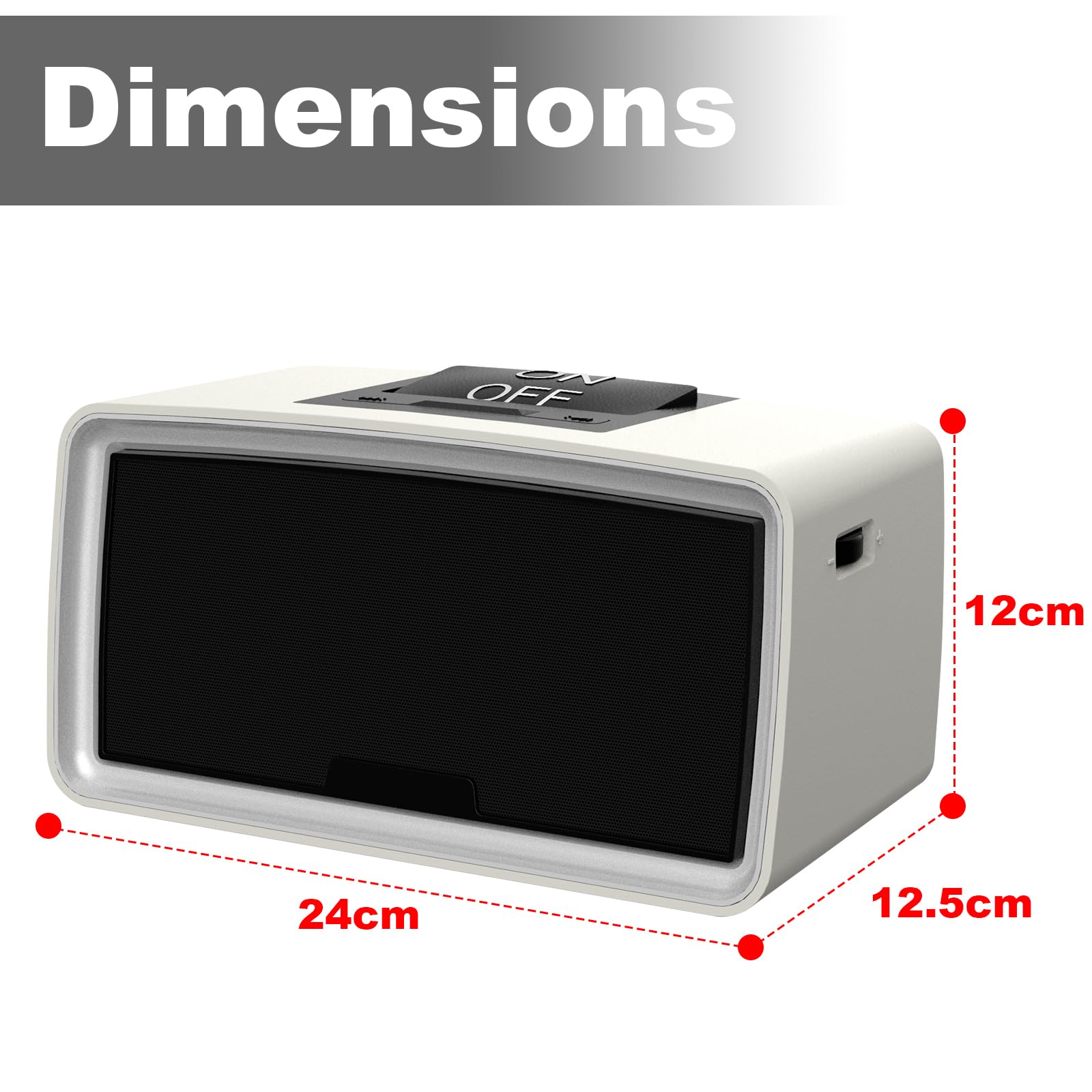 Große-Tasten 32GB Einfache Musik-Player für ältere Menschen(Grauweiß) | Einfacher Hörbuch-Player mit TF-Karte & Kartenleser für Demenz, Alzheimer, Sehbehinderte, Low Vision Patienten