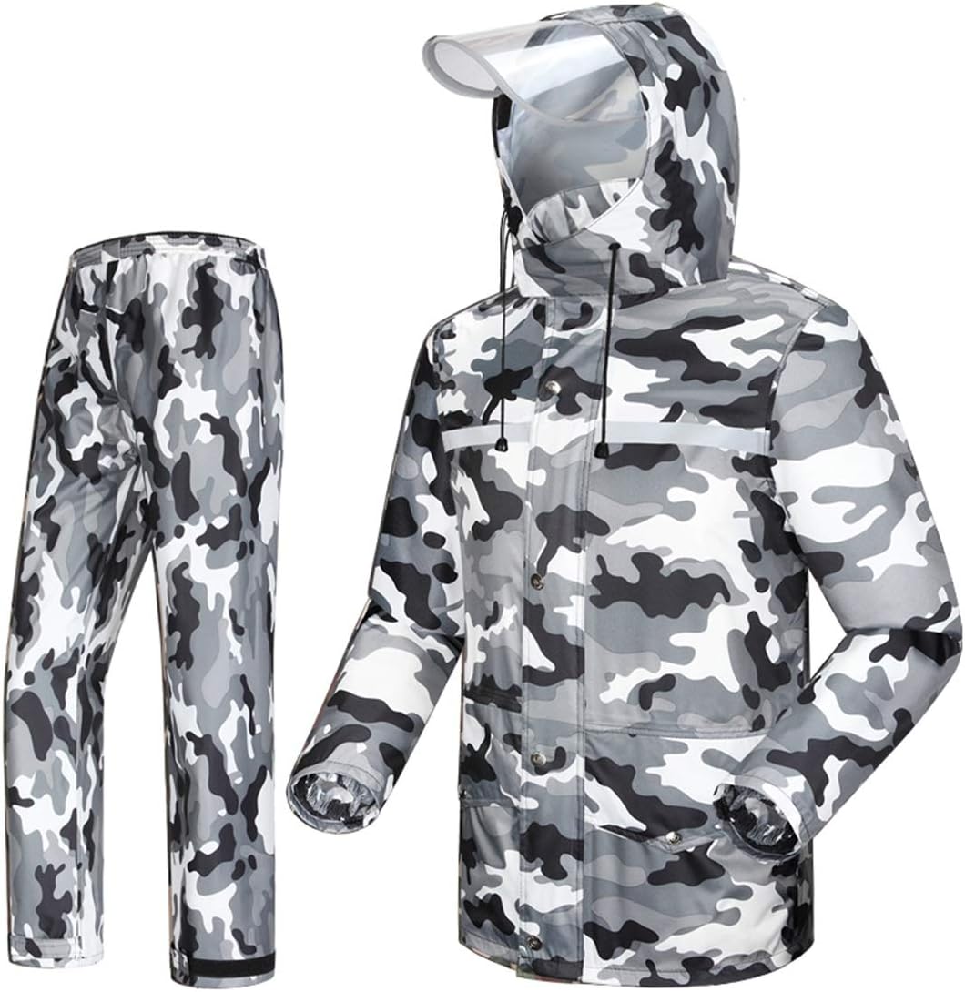 LAXF-raincoatRainwear for Men Golf Fishing,Raincoat Mens Waterproof with Hood Cycling Motorcycle Riding Golf (Rain Jacket and Rain Pants Set)