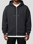 Oyamiki Capuches zippées pour hommes Chandails à capuche Vestes à manches longues Pousses décontractées Sweatshirt surdimensionné Chandail à cape