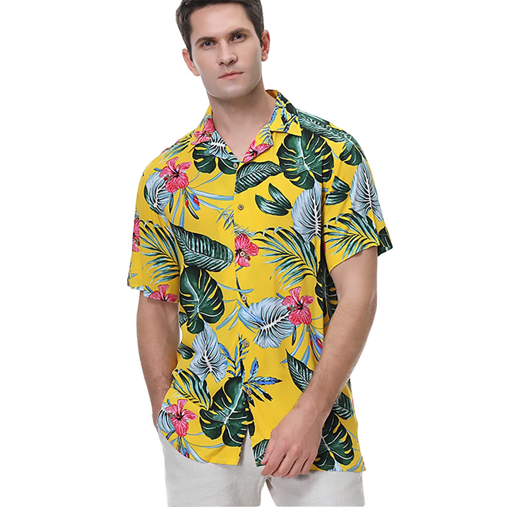Hawaiiaans Overhemd Voor Heren,Creatieve Zomer Hawaiiaanse Overhemden Eenvoudige Kleurrijke Streep Fruit Shirt Print Funky Korte Mouwen Casual Beach Button Up Top Voor Festival, Feest, Vakantie, Xxl