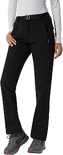 YUSHOW Pantalon Ski Femme Hiver Imperméable Pantalon de Randonnée Softshell Chaud Doublé Coupe Vent Polaire Pantalon de Montagne Escalade Snowboard Trekking