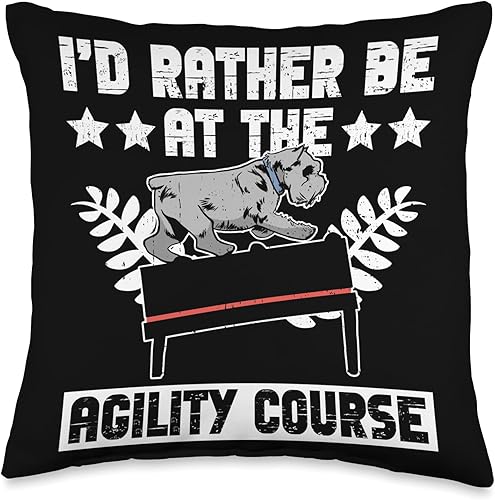 Dog Sport & Dog Agility Parcours Designs Course Design for Dog Agility Sport Trainer Throw Pillow, 16x16, Multicolor
