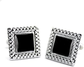 Kavove Black Enamel Cufflinks for Men Price In India