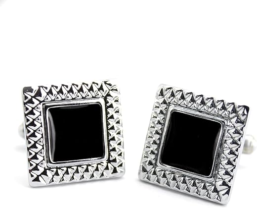 Kavove Black Enamel Cufflinks for Men