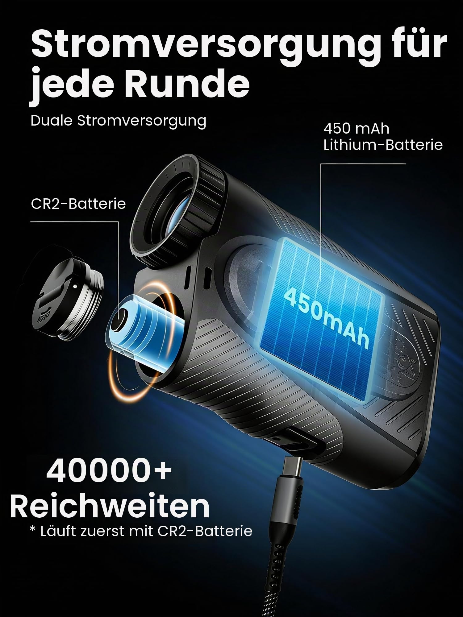 ACEGMET Golf-Entfernungsmesser mit Ball-to-Pin&Neigungsfunktion–1300 yd Laserdistanzmesser, Hybrid-Akkuaufladbar, 0,1s Flaggenverriegelung Vibration,7x Vergrößerung,Rot-Schwarz-Display, Magnetfunktion