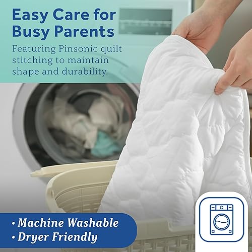 Miniatura 7 de Sealy Baby Funda protectora de colchón impermeable para cuna, protector de colchón para cuna, sábana bajera para niños y niñas, sin ruido y lavable