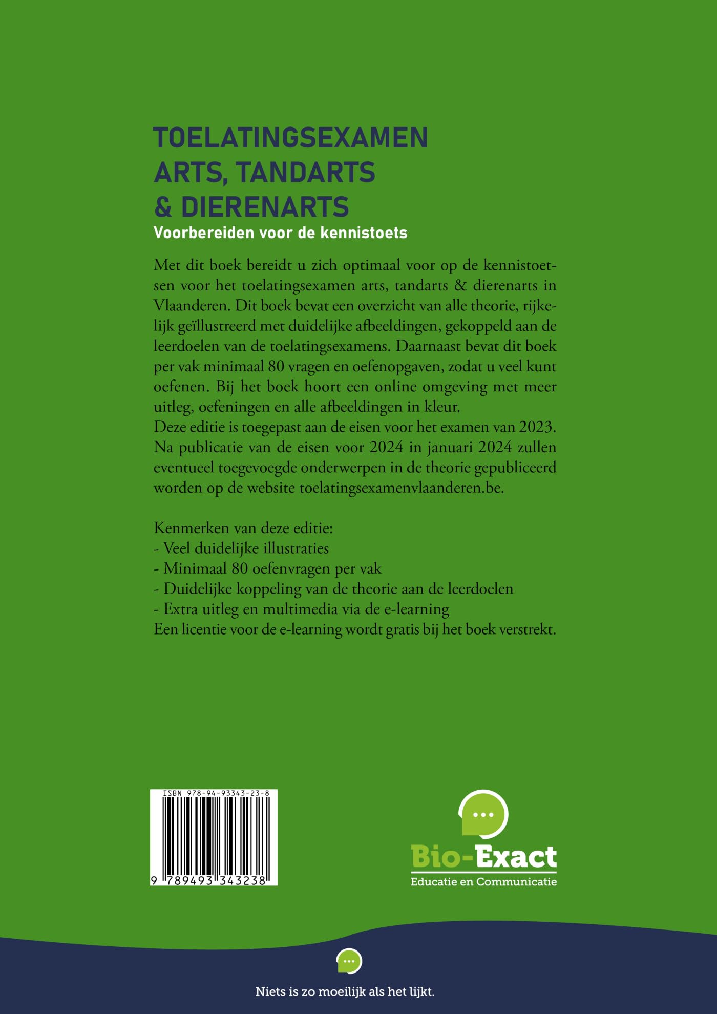 Toelatingsexamen arts, tandarts, dierenarts: voorbereiden voor de toelatingstoets