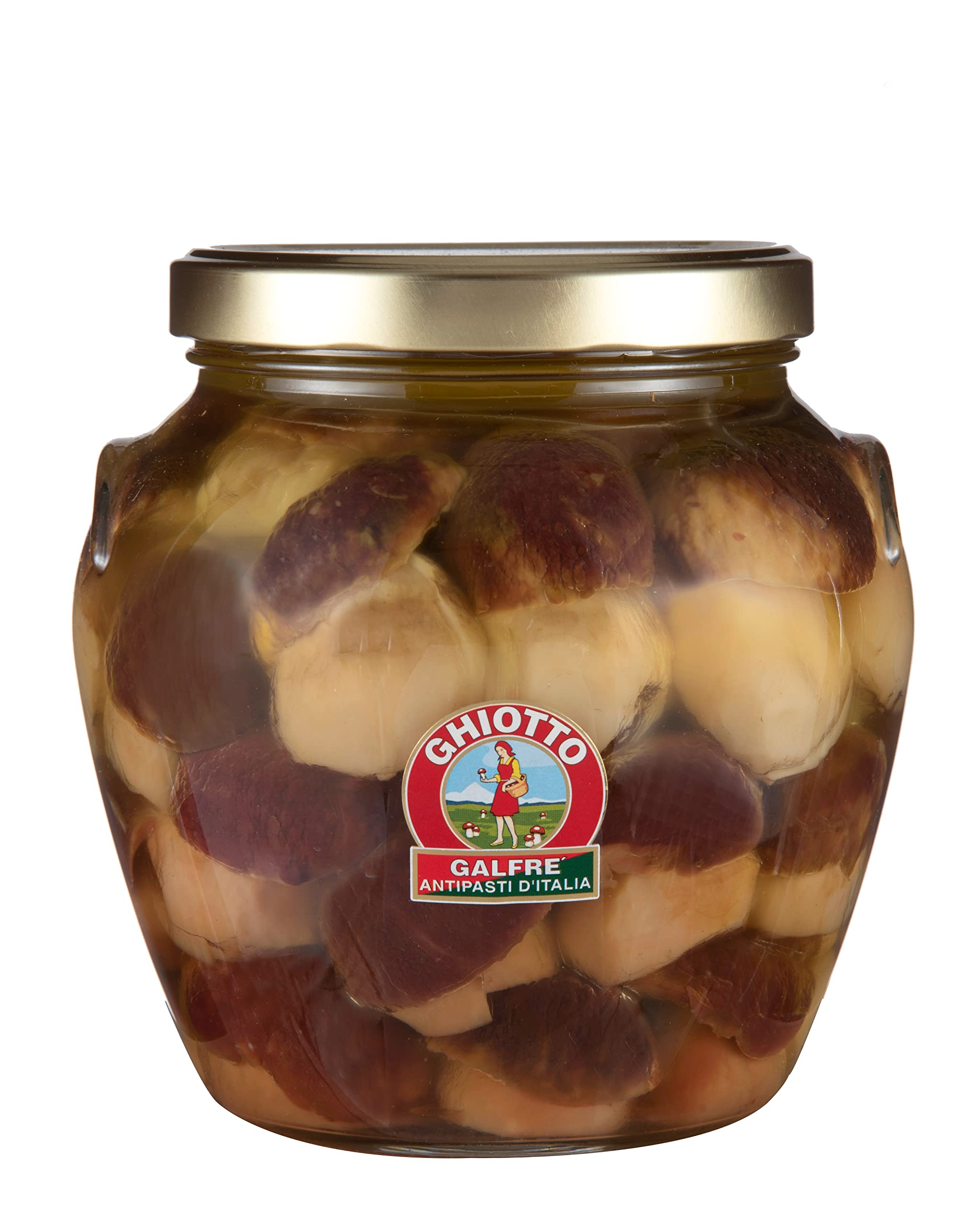 Ghiotto, Galfré Antipasti d'Italia, Funghi Porcini Interi Sott'Olio, Ideali Per Aperitivi, Antipasti o Contorni, Formato da 1,6Kg