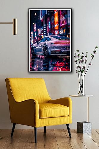 Miniatura 3 de zhufuyl Póster de neón retro para automóvil, con personalidad de superdeportivo, pintura decorativa, arte de pared, pósteres de lienzo, regalos, 12