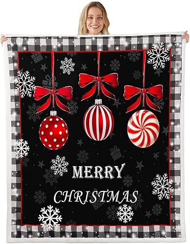 Manta de franela de forro polar de Año Nuevo, manta de cama de dibujos animados para cama, sofá, sofá, 60 x 80 pulgadas, manta de felpa geométrica