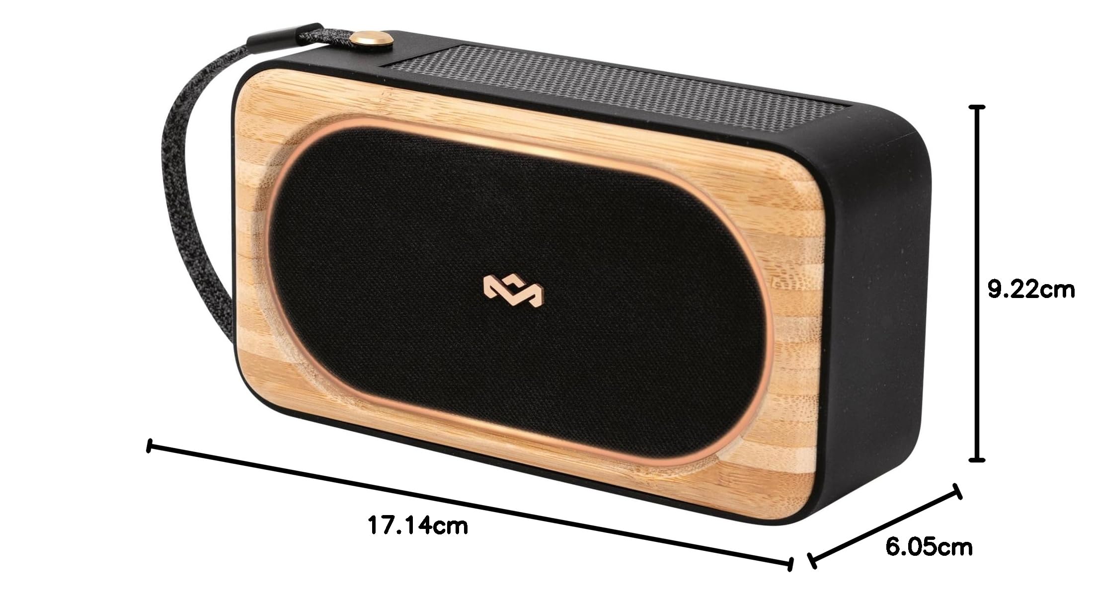 House of Marley Roots Solar Altoparlante Bluetooth Portatile - Nero | Piccolo per Viaggi & Outdoor, IP67 Impermeabile, 14 Ore di Autonomia, Altoparlanti Wireless per Telefono