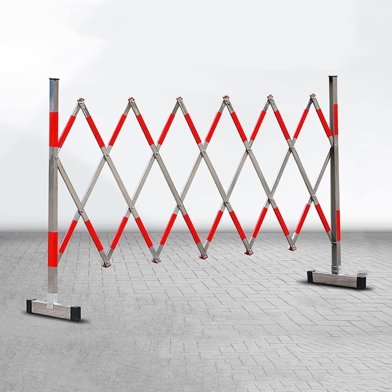 Retractable Outdoor Fence with Casters for Maintenance Construction Work and Traffic Control