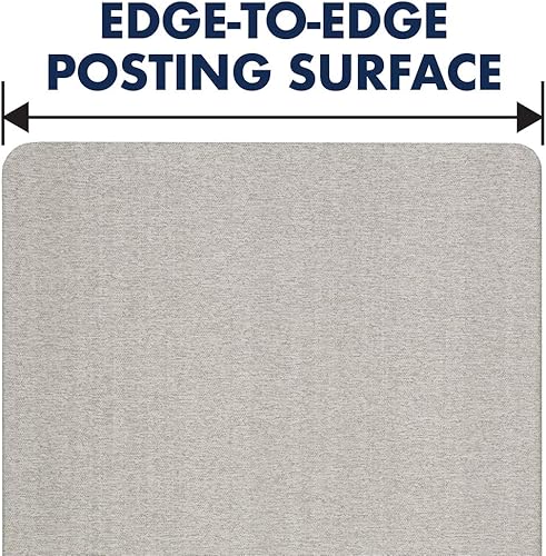 Miniatura 3 de Quartet. Tablero de anuncios de 36 x 24 pulgadas. Tablón de anuncios de tela de oficina oval., Gris