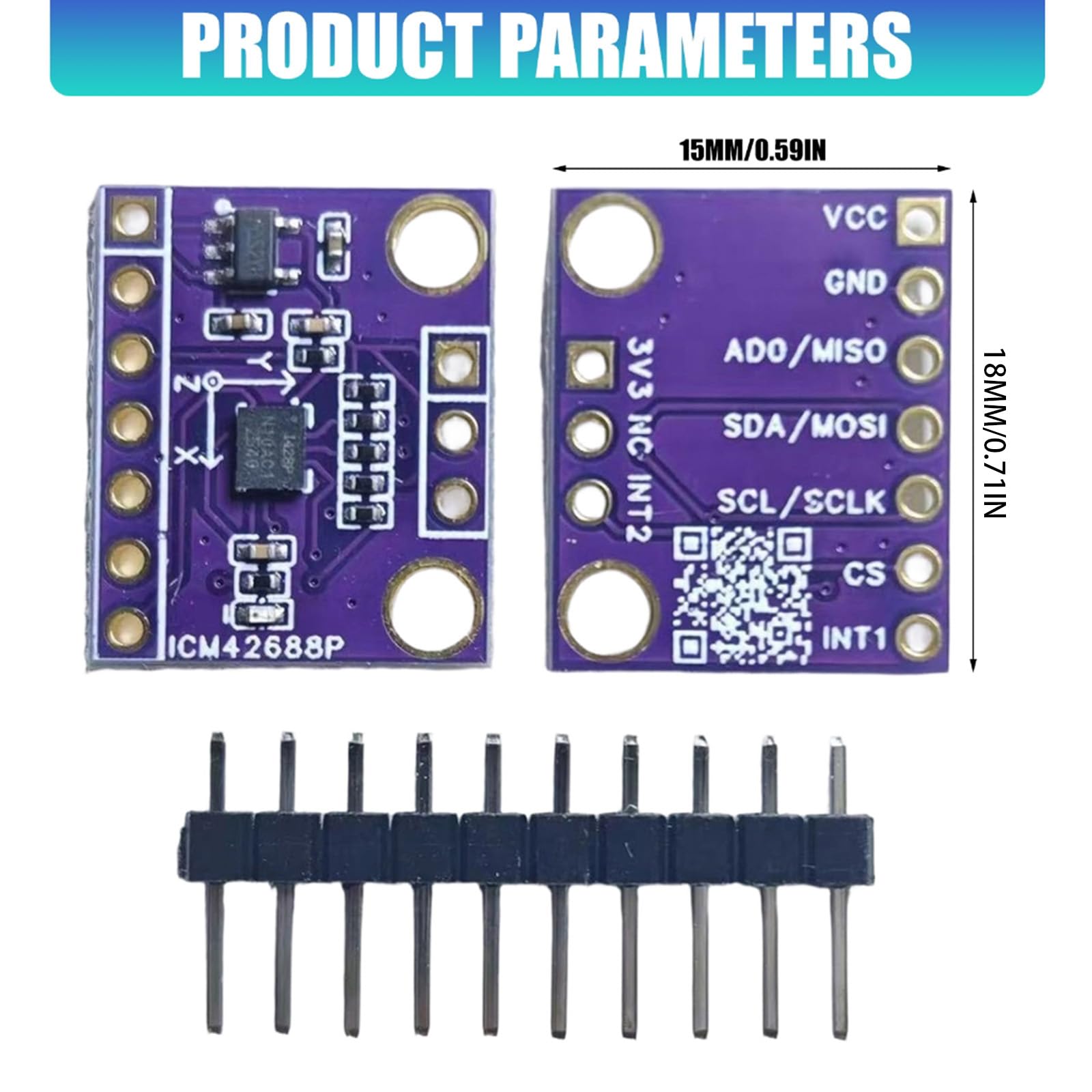 Precisione ICM42688 Modulo a 6 Alberi con deriva a Bassa Temperatura e interfacce IIC SPI per sistemi integrati Indossabili Trasduttore Navigazione