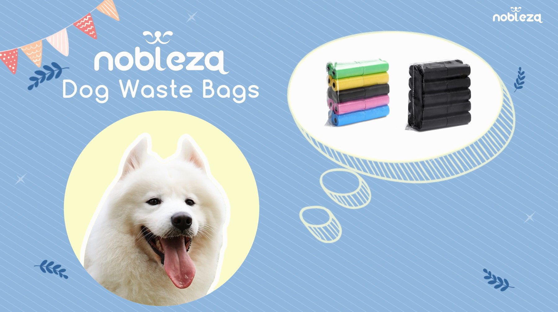 Sacchetti Per Bisogni Cane NOBLEZA | 300 Pezzi Extra Spessi 8 Micron | A Prova Di Perdite E Odori | Con Tecnologia Anti-odore - Foto 2