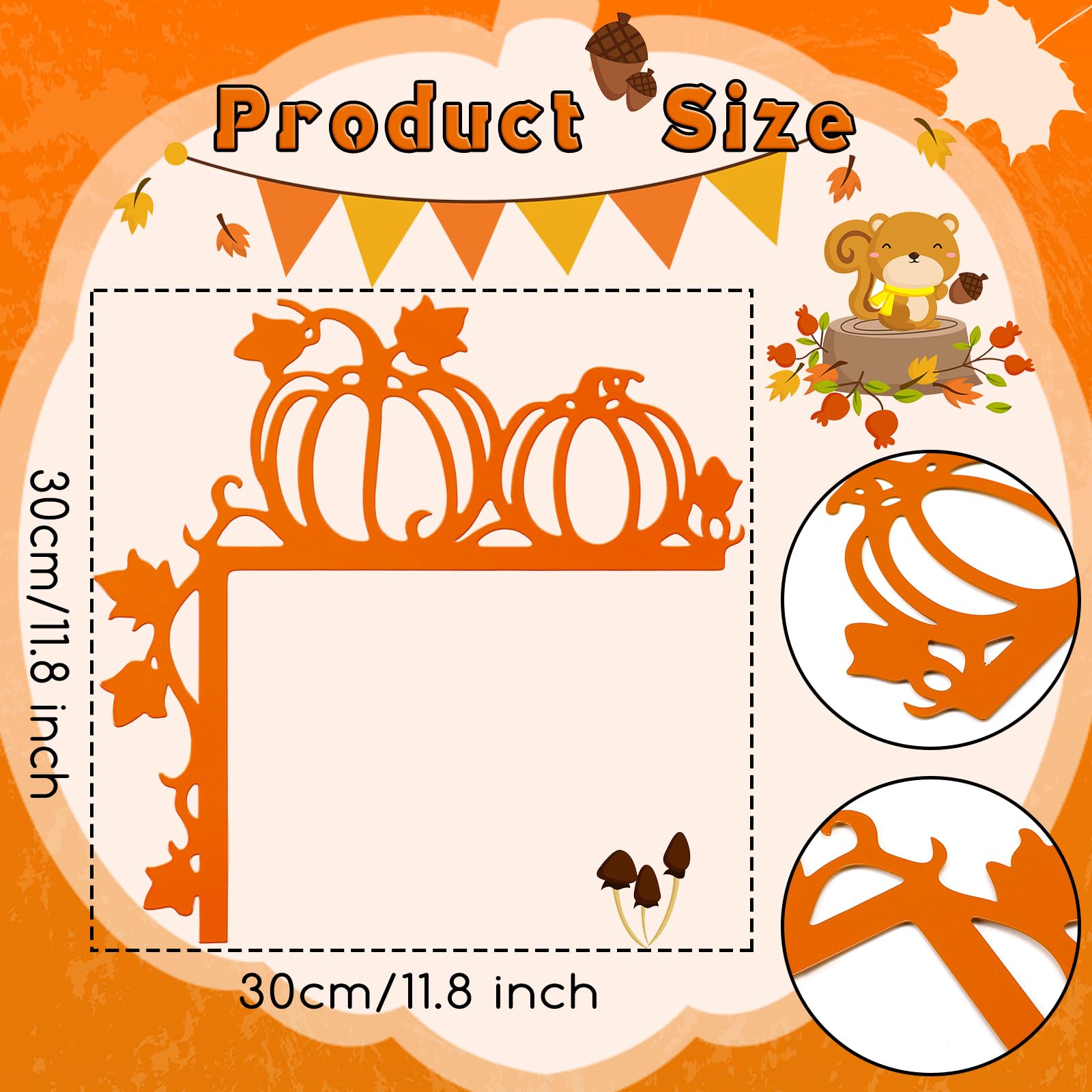 Yaocom Metal Fall Pumpkin Door Topper 11.8