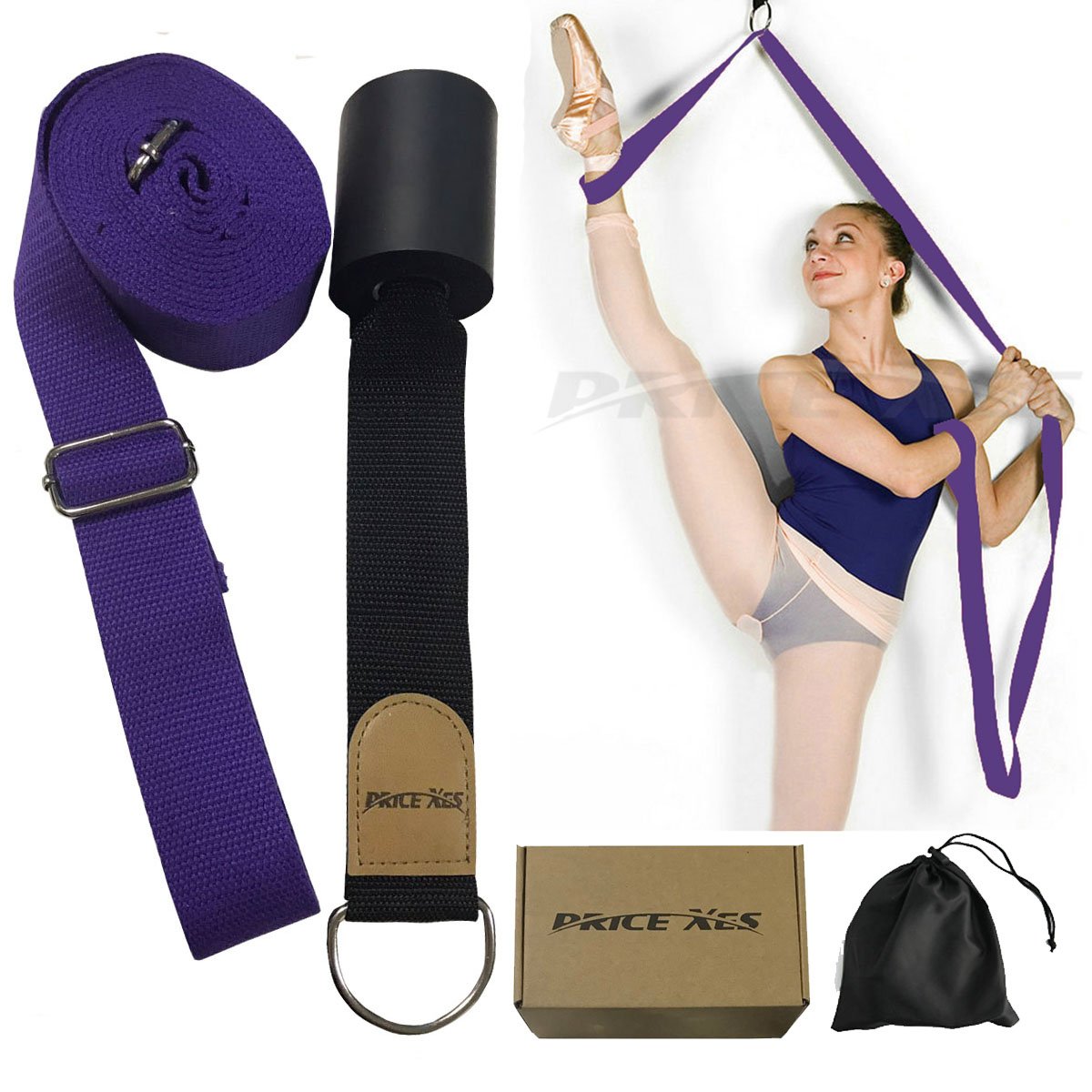 Adjustable Leg Stretcher Lengthen Ballet Stretch Band - Easy Install on Door Flexibility Stretching Leg Strap Great Cheer Dance Gymnastics Trainer Stretching Equipment Taekwondo Training