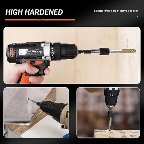 Miniatura 9 de Juego de 14 extractores de tornillos en espiral con punta de carburo de tungsteno - 65424341 HSS acero cobalto mano izquierda juego de brocas -