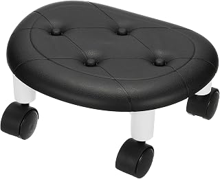 PATIKIL Low Rolling Stool with 360°Swivel Wheels for Cleaning Kitchen Floor Lower Cabinets Baseboards, Packing and Playing Drawing, Black