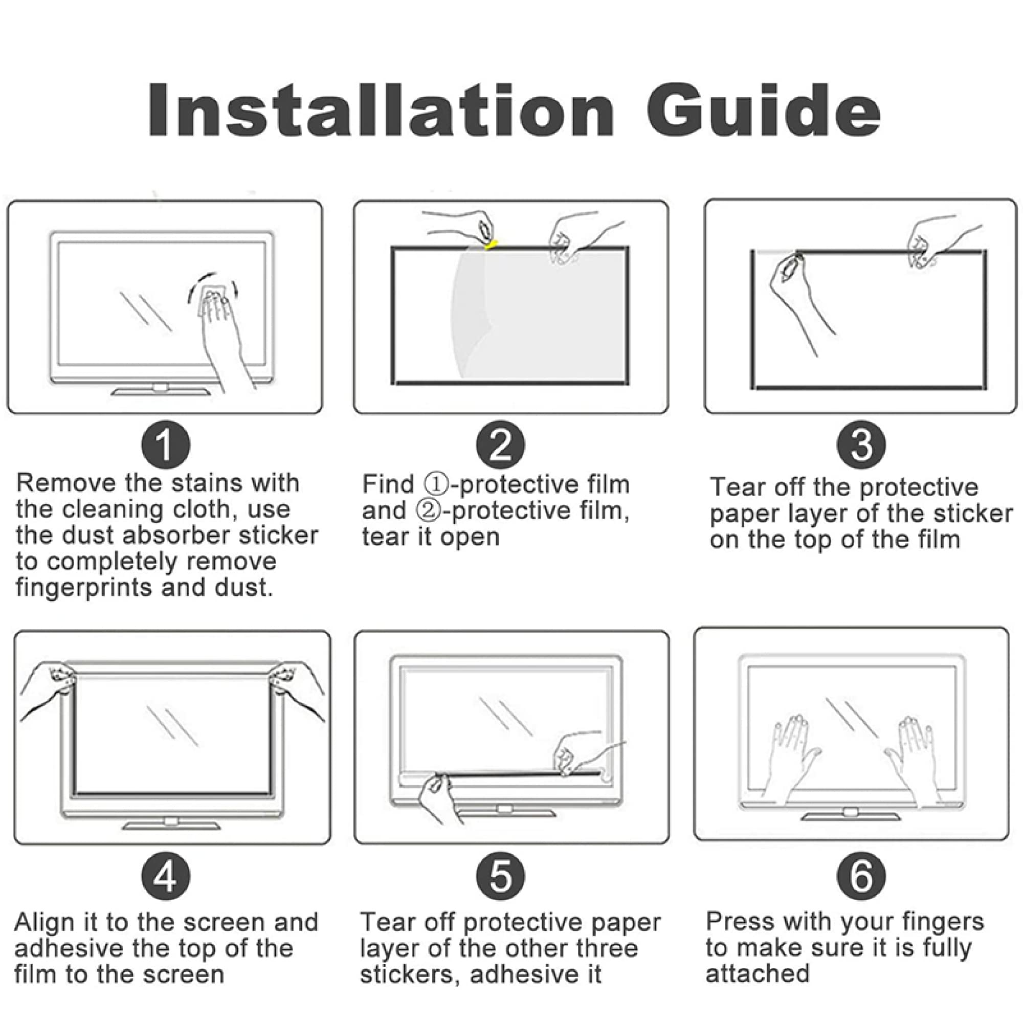 Proteggi Schermo Opaco antiriflesso, Filtro Anti Luce Blu/Anti-Impronte, per Monitor TV da 32-75 Pollici, Proteggi i Tuoi Occhi/Trasparente (Clear 75 Inches 1645x930mm)