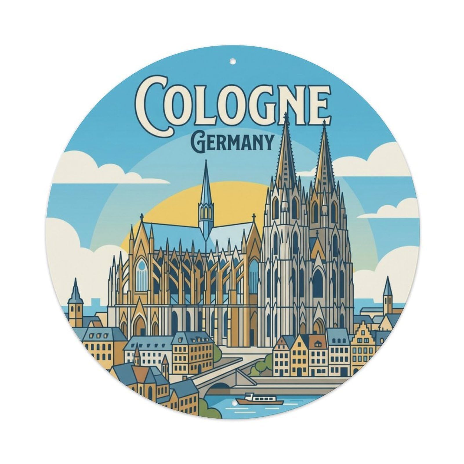 Galvaxio Style Germany Retro Travel Cologne Metal Tin Sign