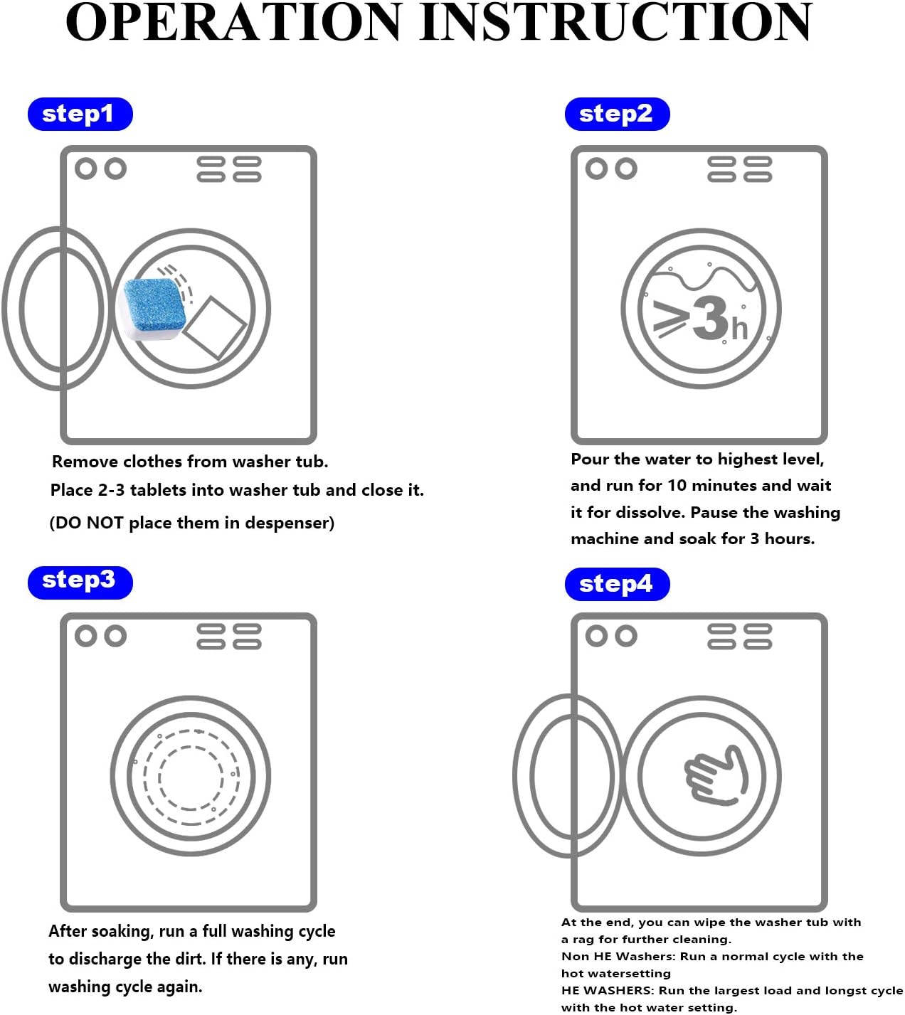 [32 Pack] Taffy's Washing Machine Cleaner Effervescent Tablets,Solid Washer Deep Cleaning Tablet, Triple Decontamination Remover with Natural Formula, for Front and Top Load Machiners