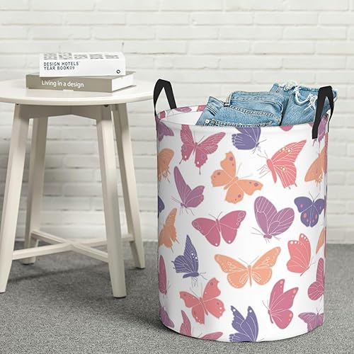 Miniatura 4 de Cesta de lavandería plegable grande con asas, cesta de almacenamiento redonda de fácil transporte, canasta de ropa sucia, cesta de manta para