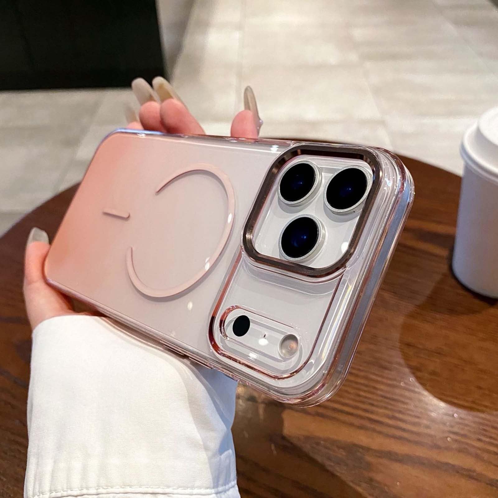 Coque iPhone 13 Pro rigide transparente magnétique dégradé or dos