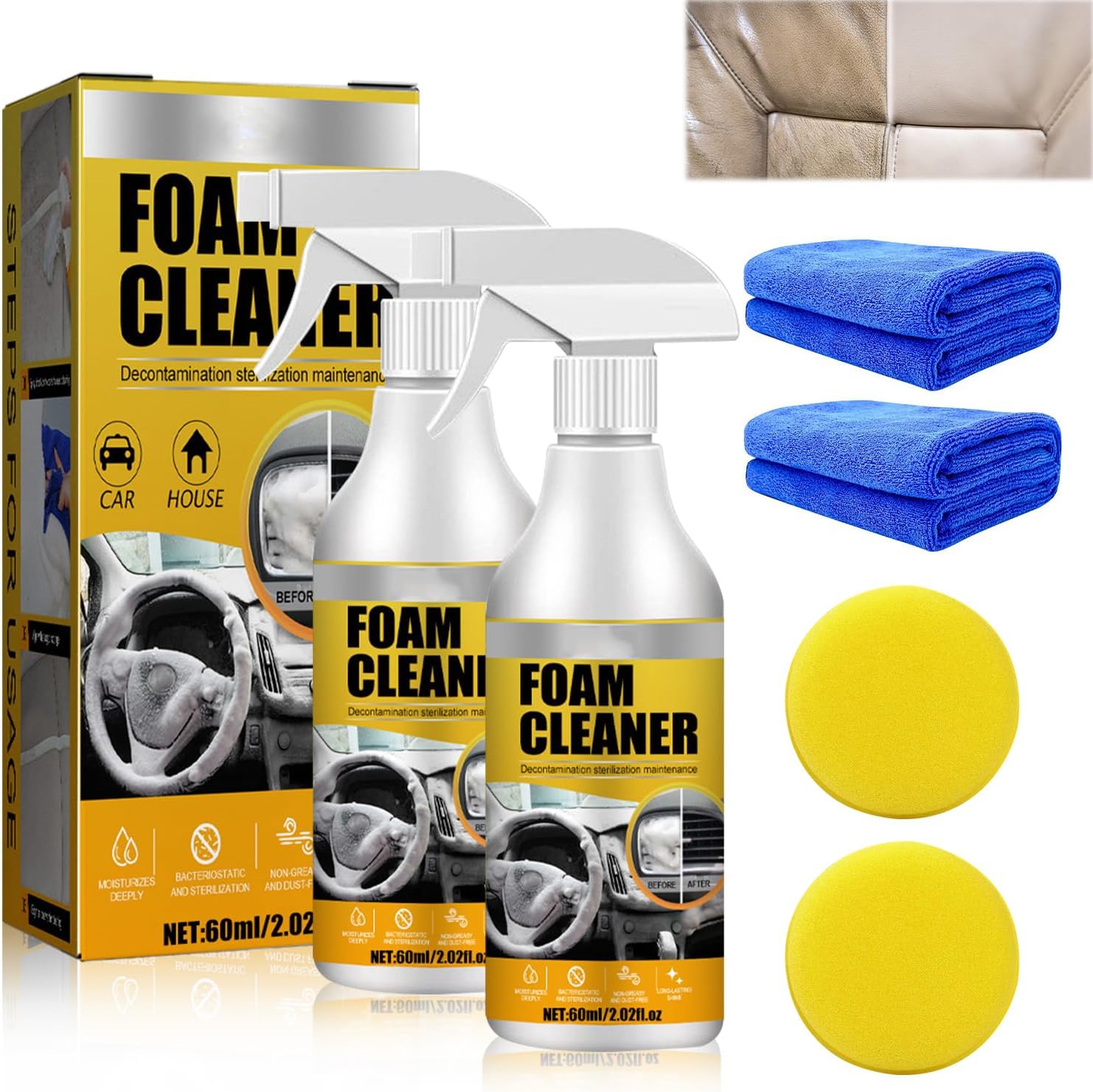 2PCS MultiPurpose Foam Cleaner, 2024 New All Around Master