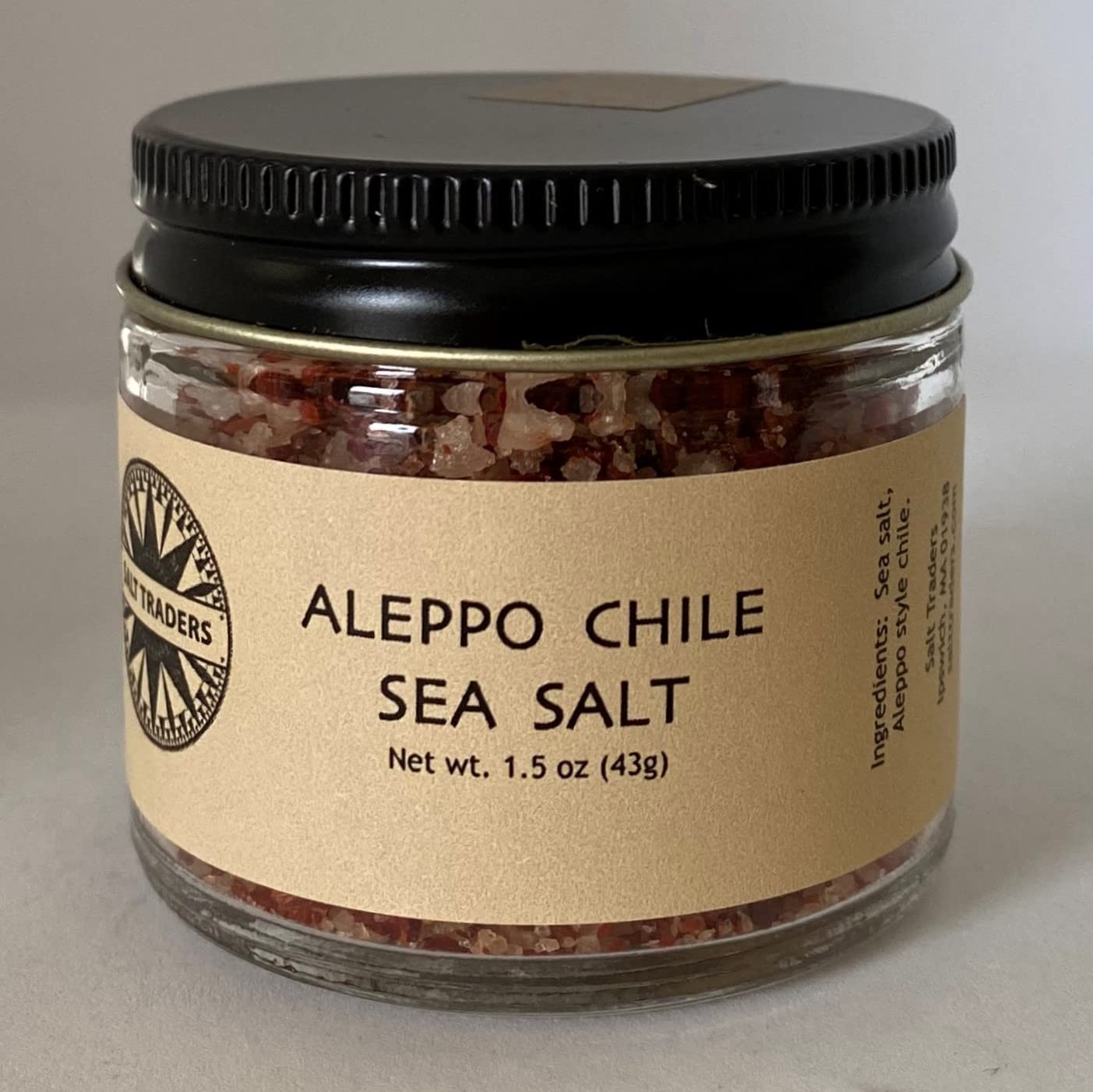 Salt Traders Aleppo Style Chile Pepper Flavored, Gourmet Infused Sea Salt - 1.5 oz Net Wt.
