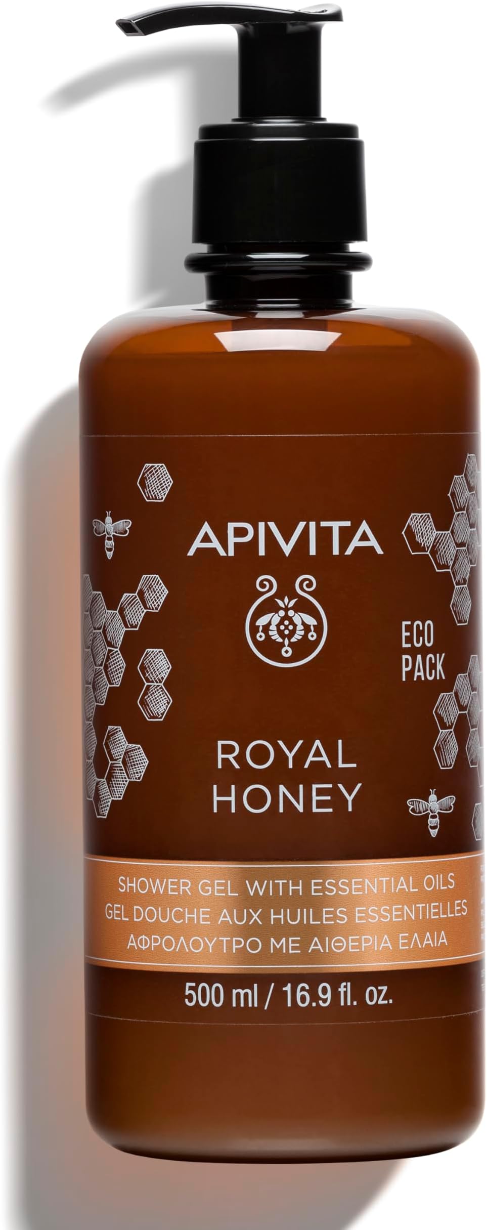 Royal Honey Shower Gel Body Wash 500ml - Opulent Shower Gel with Honey & Essential Oils - Body Shower Wash that Gently Cleanses & Soothes Dry Skin - Promotes Relaxation