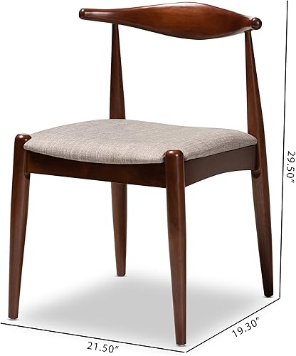 Miniatura 3 de Baxton Studio Sillas de comedor, tamaño único, gris claro/nogal
