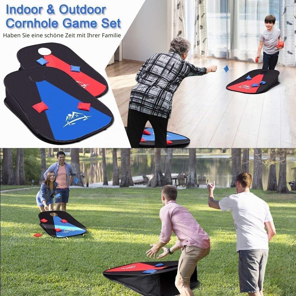 NZQXJXZ Cornhole Spiel Outdoor, Tragbar & Zusammenklappbar