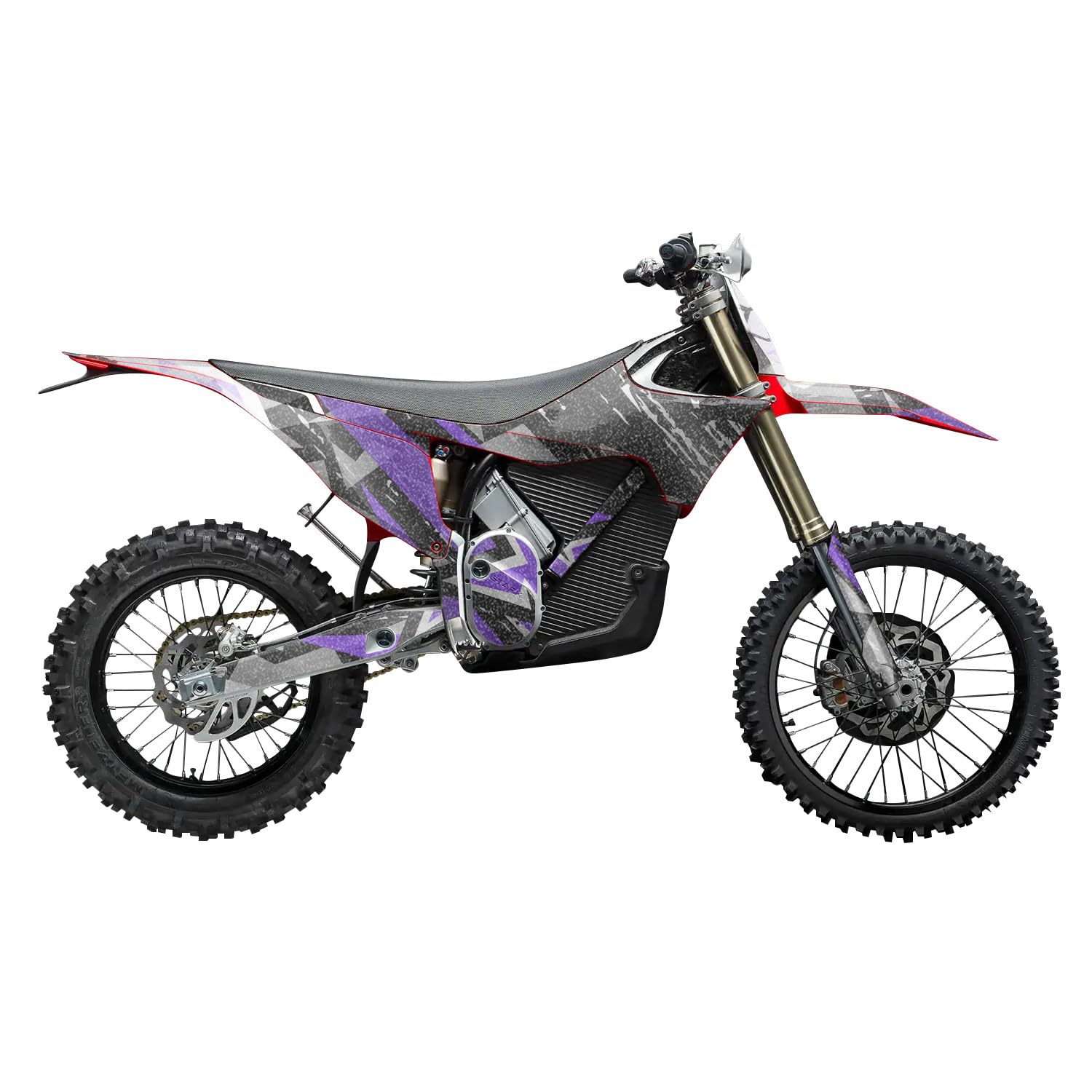 Glossy Glitter Stark Varg MX 2023-2025 Graphics Kit Wrap - Grunge Star Purple - Varg MX Skin - Premium 3M Vinyl Protective Wrap Decal Cover - Easy to Apply | Crafted in The USA by MightySkins