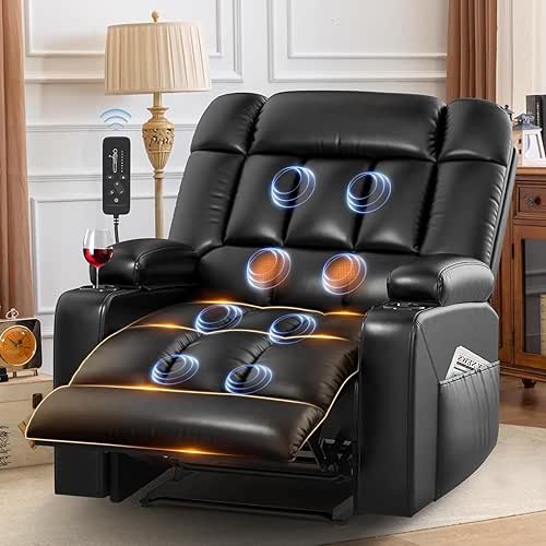 Oversized Recliner Chair with Massage & Heat, Extra Wide Seat