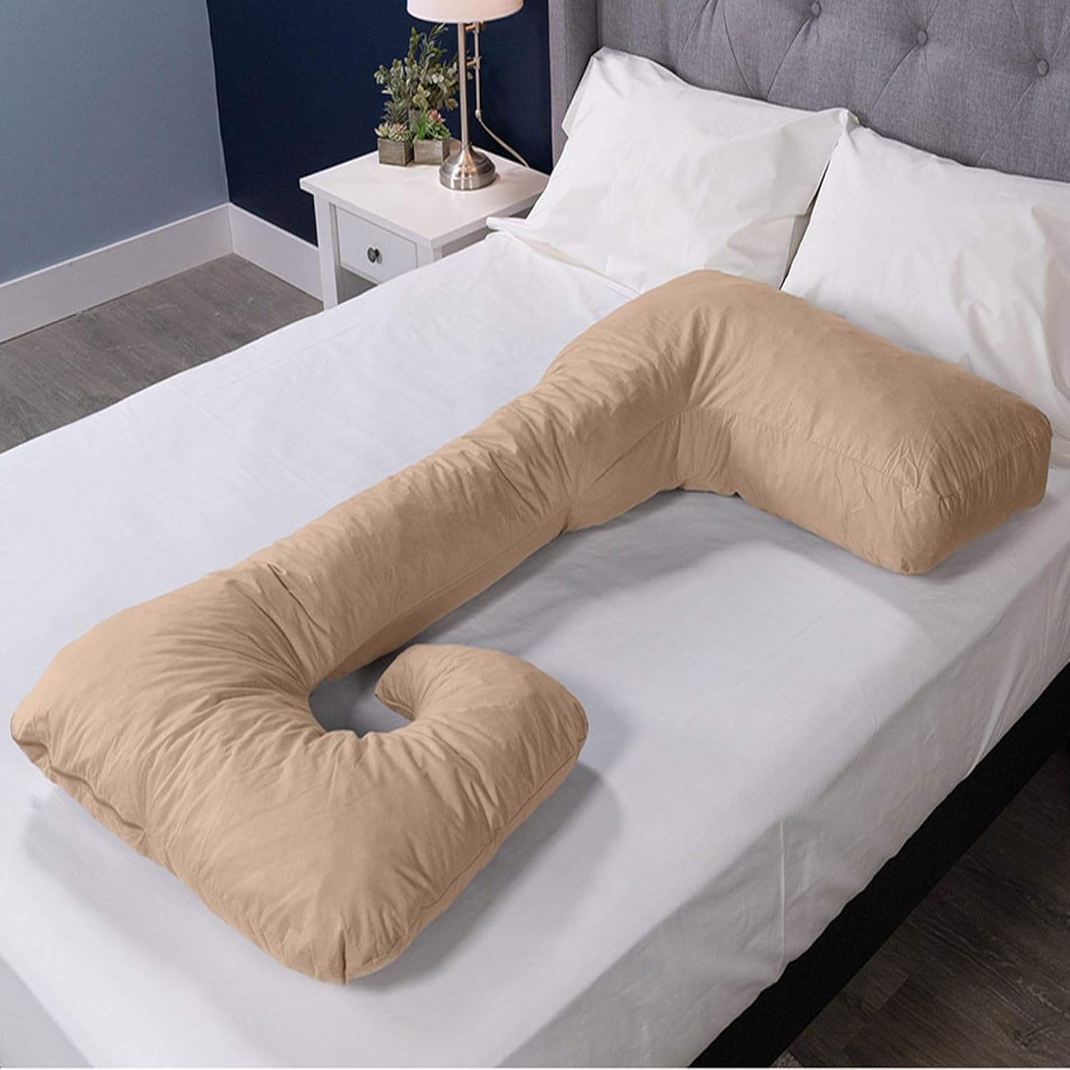 MyPillow Double U Shape Maternity Pillow – 56" x 30" Full Body Pregnancy Pillow with Removable Zippered Cover, Sky Blue