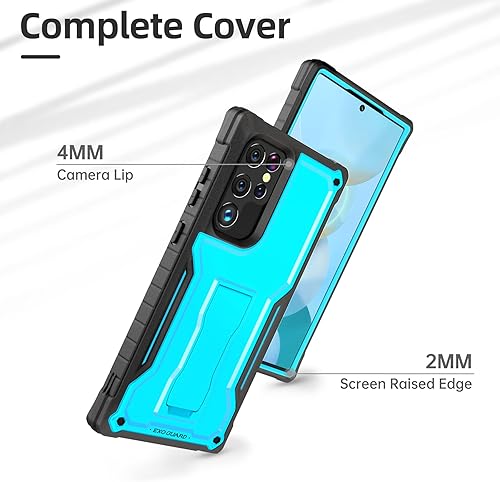 Miniatura 10 de ExoGuard Funda para Samsung Galaxy S22 Ultra, funda de goma resistente a prueba de golpes con soporte incorporado (rosa)