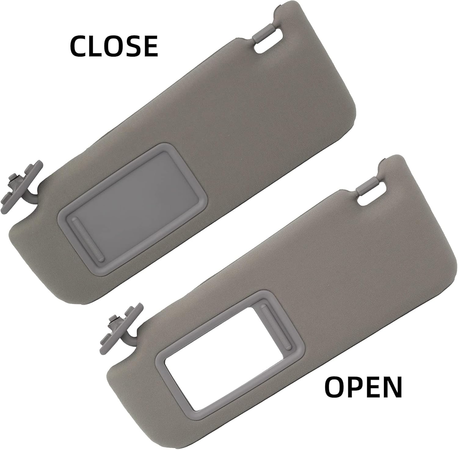 Dasbecan Left Driver Side Sun Visor Without Light Compatible with Toyota Camry LE/SE 2012-2017 Gray 74320-06610-B1 74320-06610-B2 74320-06611-B2 74320-33F40-B0