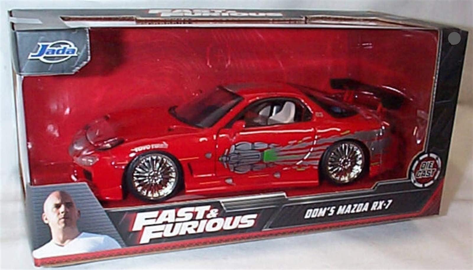 Jada FAST & FURI0US Red Dom's Mazda RX-7 vehicle 1:24 scale Diecast model