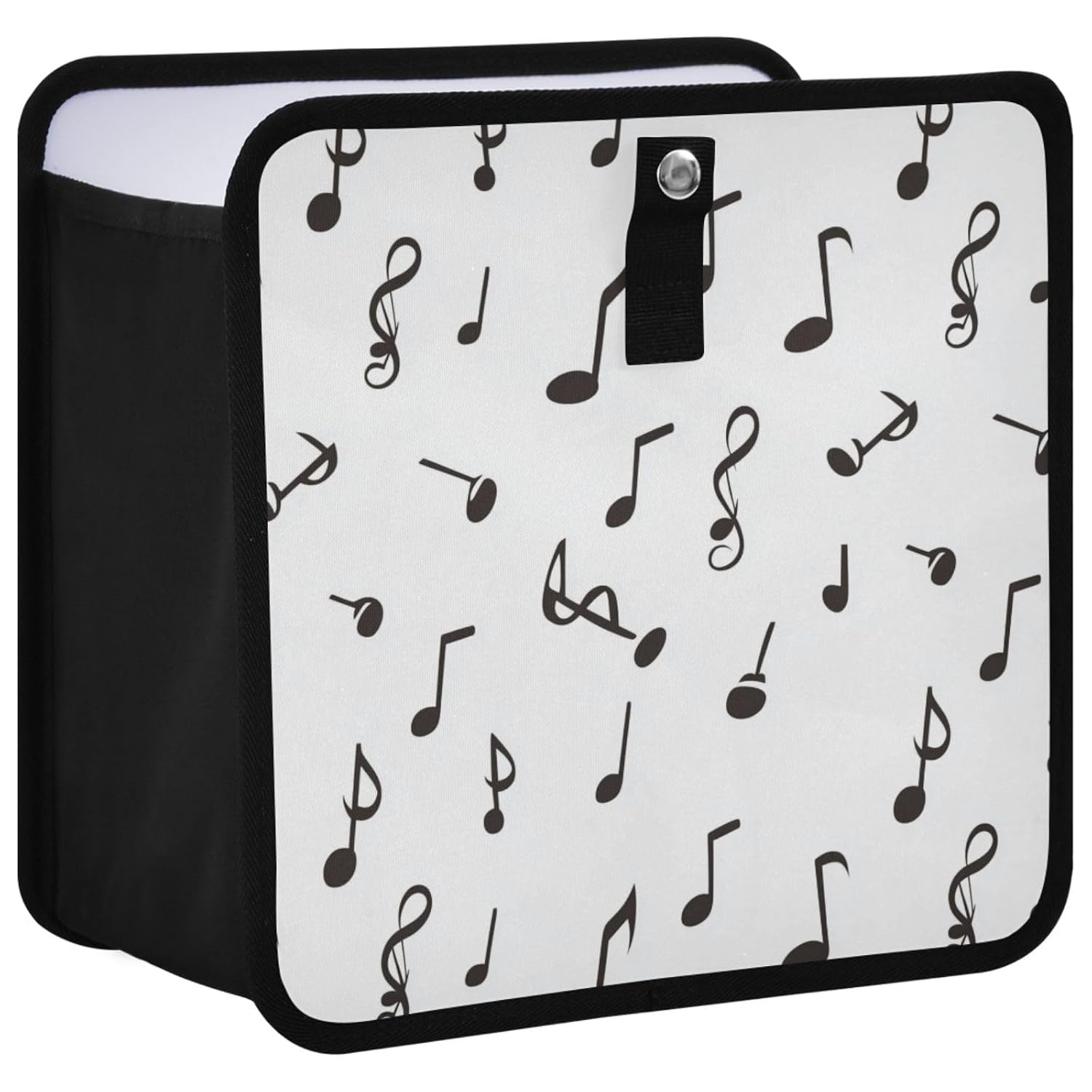 Black Music Note Car Trash Can, Foldable Hanging Car Trash Bag, Small Waterproof Car Accessories Garbage Bin