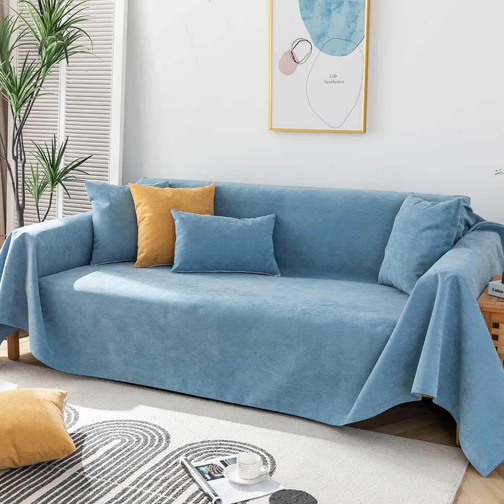 GYROHOME Ginger Yellow Waterproof Soft Blanket, Set of 1, Nordic Style Liquid Proof and Scratch Proof Blanket for Sofa-70x51inch
