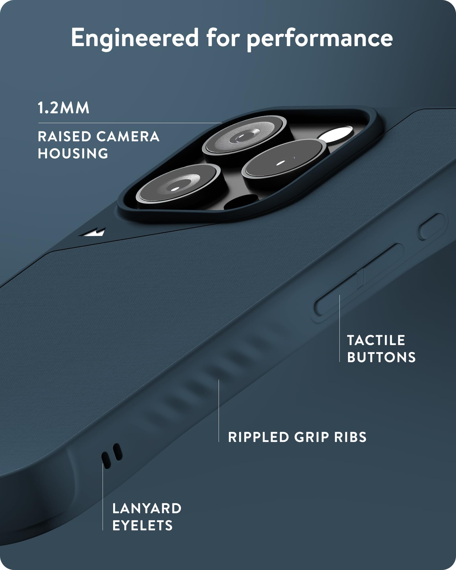 Mous Etui na iPhone'a 16 Pro z MagSafe, przyciskiem sterowania aparatem - Limitless 6.0 - Niebieski - Ochronna osłona na telefon