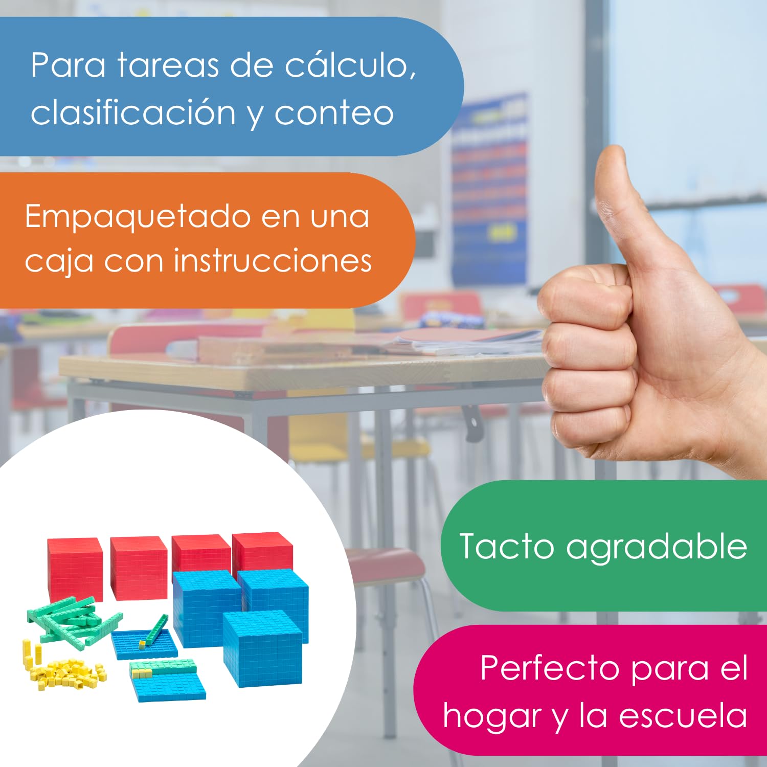WISSNER® aktiv lernen - Dienes Teorema aritmético decimal (184 partes) - RE-Plastic®